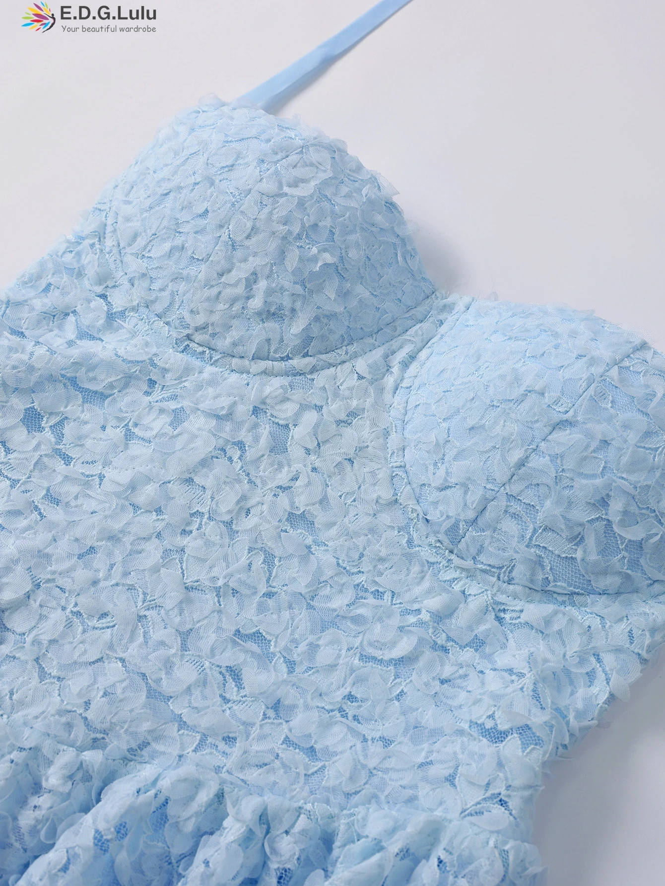 فستان EDGLuLu مثير بدون ظهر من قماش الجاكار على شكل حرف a بدون حمالات فستان الأميرة القصير للنساء مثالي للحفلات المسائية 1028