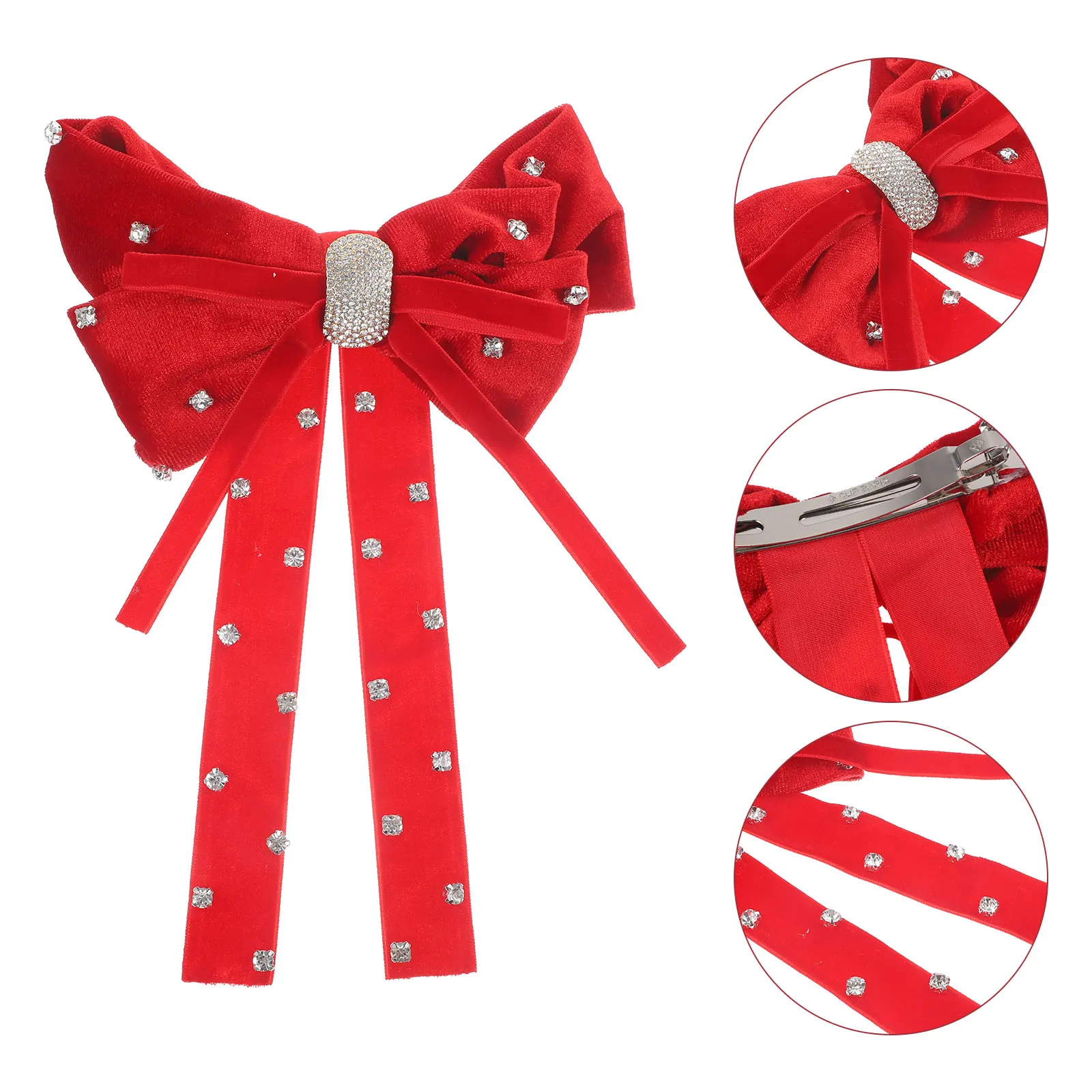 

Long Tail Barrette Clip Bowknot Hairpin For Women Large Bow Hair Clip Durable Comfortable Wedding Party Girls Hair Accessory