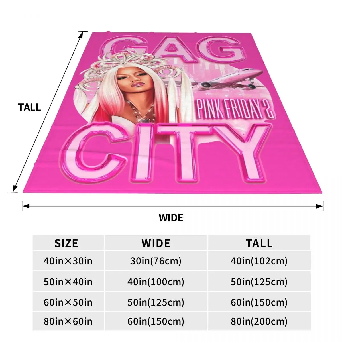 Gag City Nicki Minaj Queen Of Rap Flannel Blankets Novelty Throw Blankets for Home Bedspread