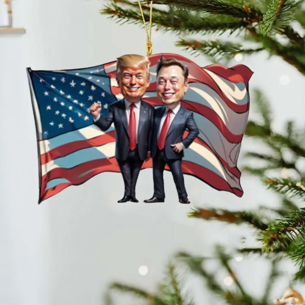 Fun Car Accessory Gift 2024 Funny Trump Christmas Ornaments Acrylic Tree Decoration Car Rearview Accessory Hilarious for Trump