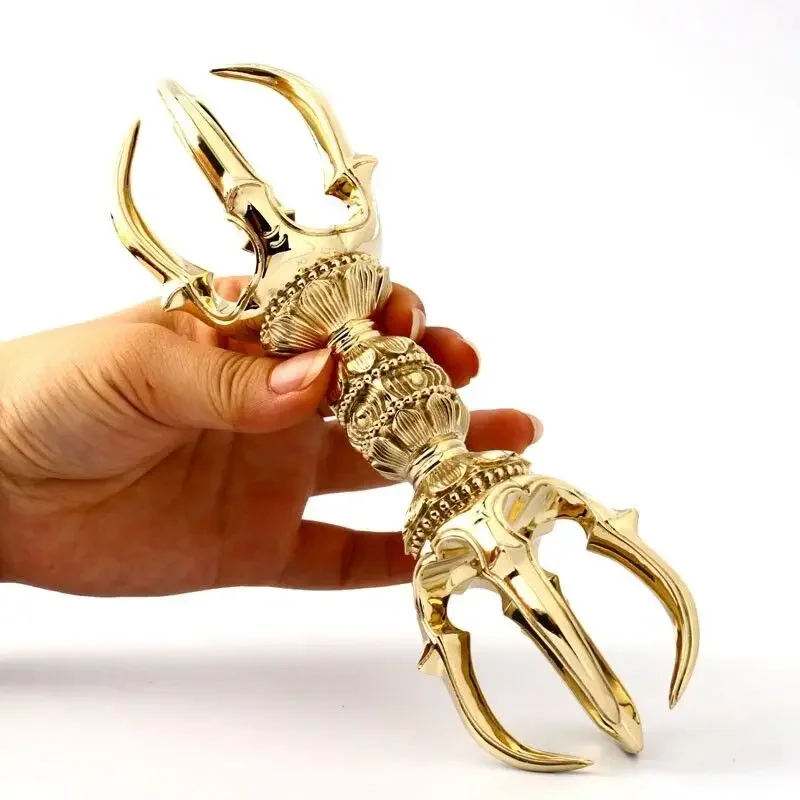 Handmade Copper Five-pronged vajra Brass gokosho Buddhism artifact,13cm, 15cm, 21cm,16.5cm,12cm
