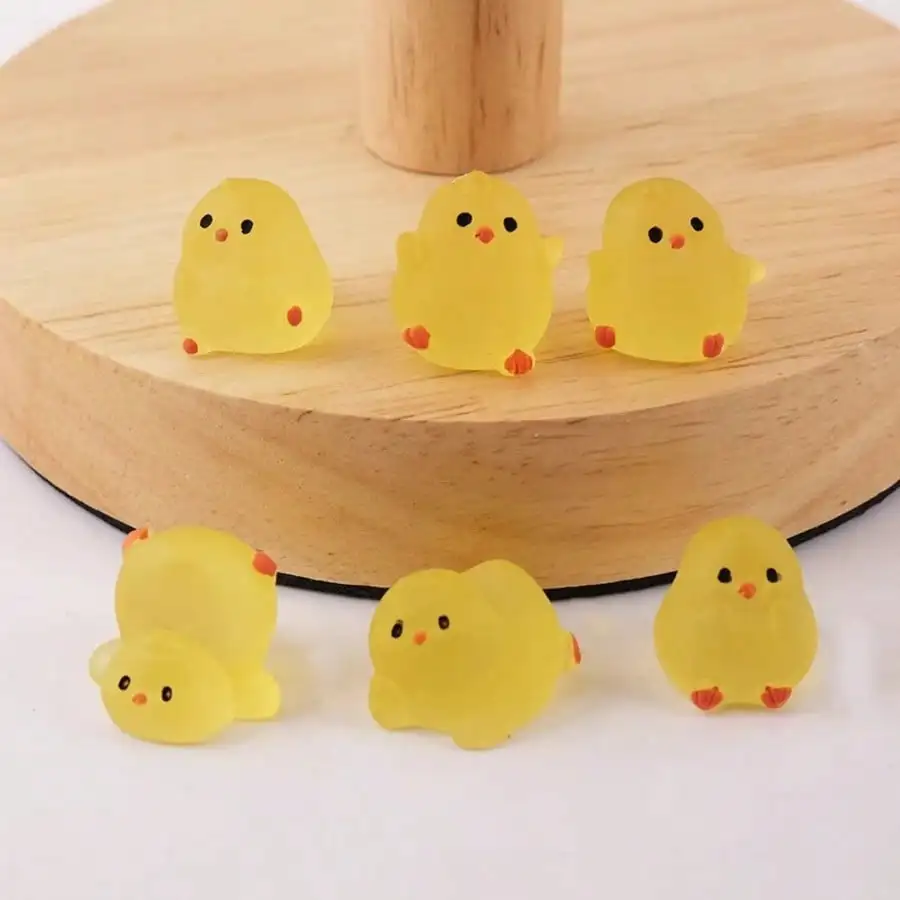 Cute Luminous Little Yellow Chicken, 3D Fat Chick Ornament, Vivid Shape, Art Decoration, Party Gift, Travel Souvenir, Valentine'
