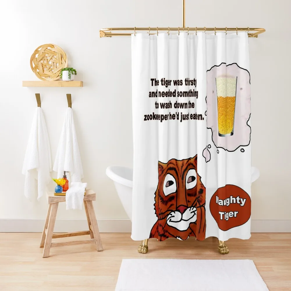 

Naughty Tiger, Where is that Zookeeper Shower Curtain Anime Shower Transparent Bathroom Shower Set For Bathroom Curtain