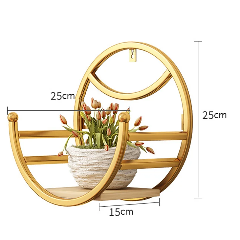 A56P-錬鉄製バルコニー壁掛けフラワースタンド - レストラン壁掛けフラワーラック、リビングルーム用植物収納棚