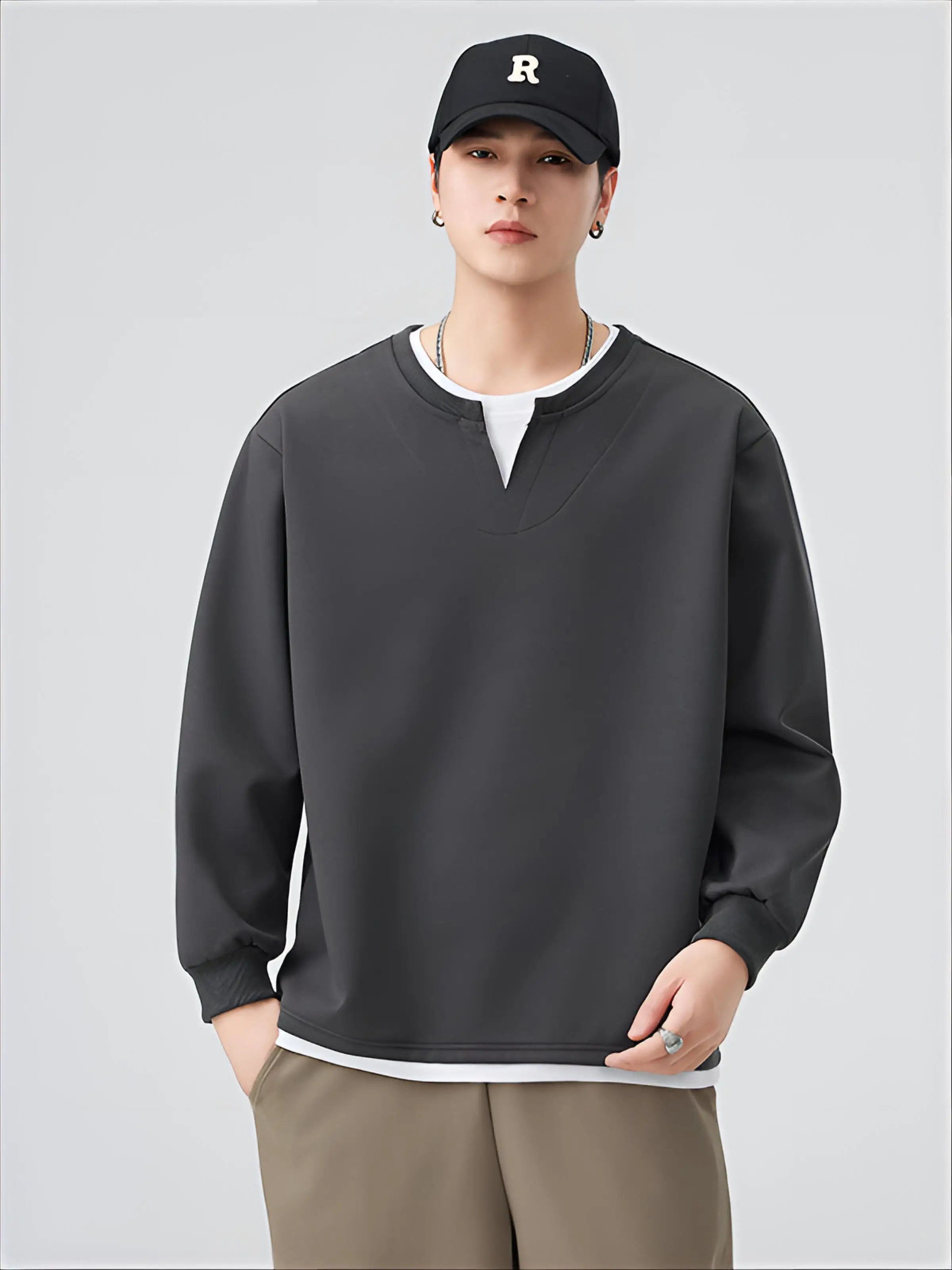 

Мужские худи без капюшона в стиле Y2K с клетчатым узором, ромбовидным и геометрическим принтом, вдохновленные традиционной английской и шотландской культурой, с эффектом ворсистой ткани.