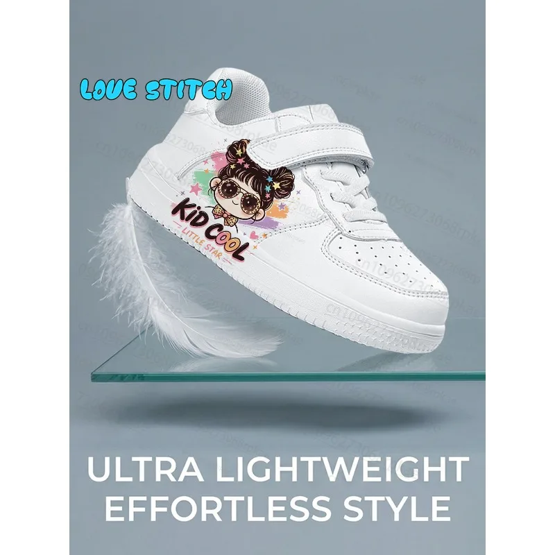 Simple Cute Girls Style Graffiti Print Shoes Parity Comfortable Children Outdoor Soft Sole Flat Shoes Selection Casual Sneaker