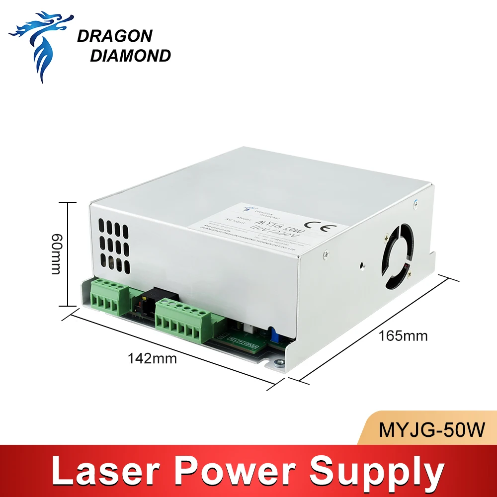 Myjg-切断および彫刻機用のユニバーサルレーザー電源,CO2, 50w,110v,220v,35-50w
