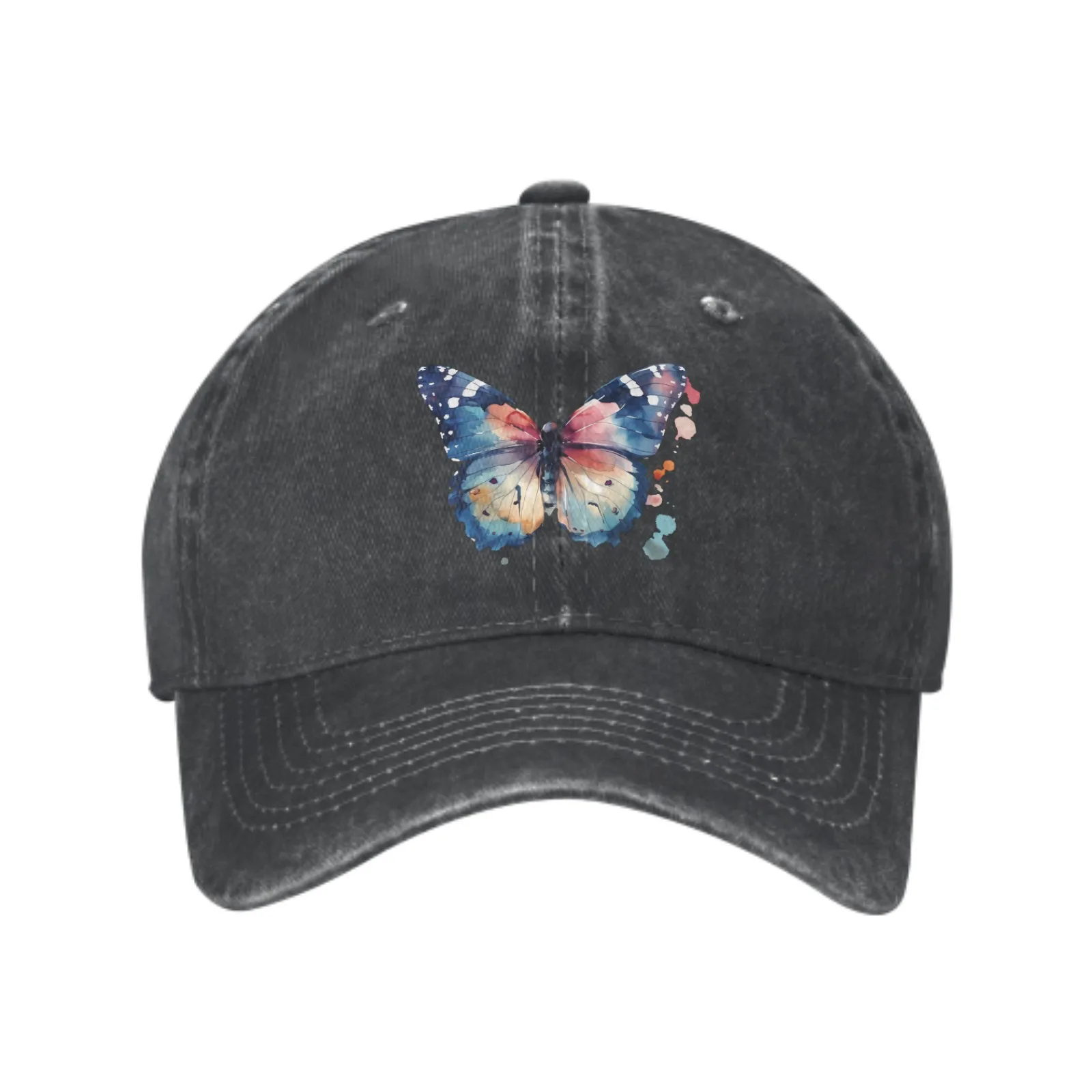 Casquettes de baseball papillon peinture pour hommes et femmes, chapeaux de camionneur souples, chapeaux en denim, sports de plein air décontractés, toutes saisons