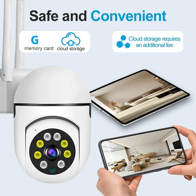 1080P 3MP كاميرا فيديو 2-Way الصوت كاميرا أمان لاسلكية PTZ واي فاي كاميرا مراقبة للمنزل الذكي اللون للرؤية الليلية 2-Way الصوت