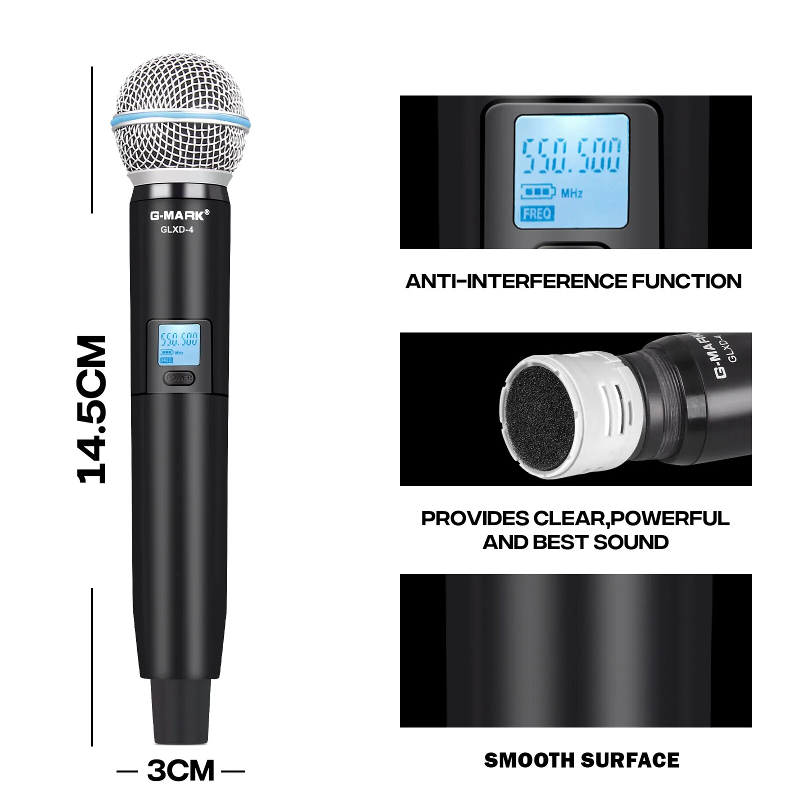 Microphone sans fil G-MARK GLXD4 professionnel système UHF déterminer micro pour discours sur scène mariage spectacle bande maison fête église