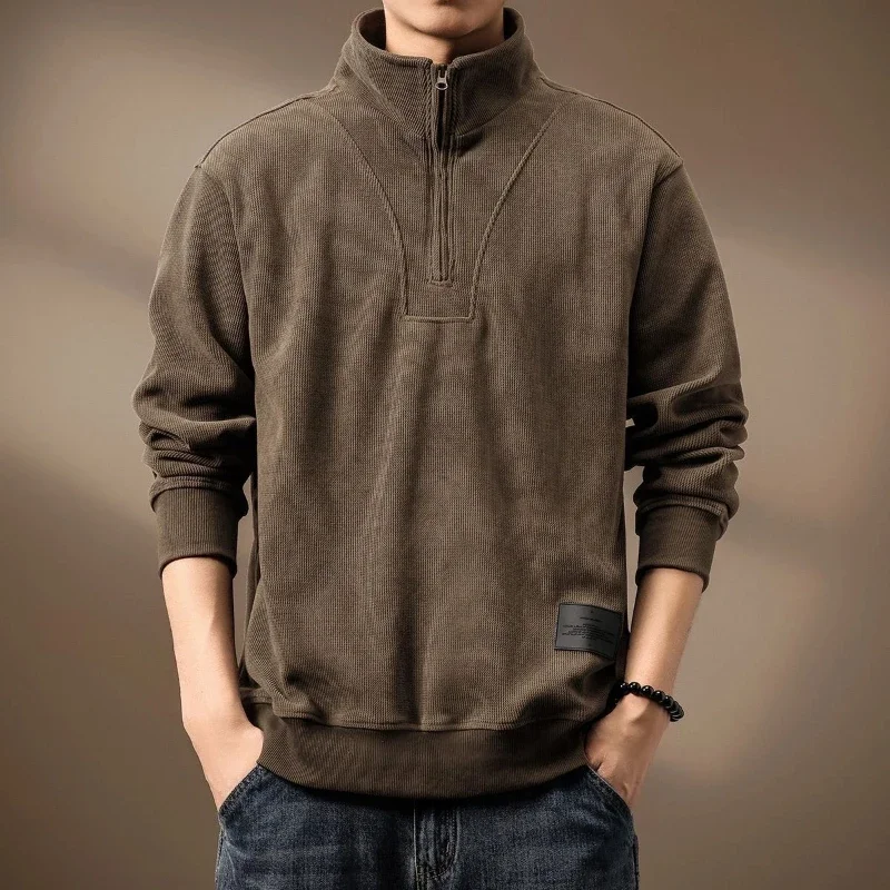 

Zipper Patchwork Casual Hoodies Sweatshirts Spring Autumn Long Sleeve Loose Fashion Tops Korean Trend Men's Clothing