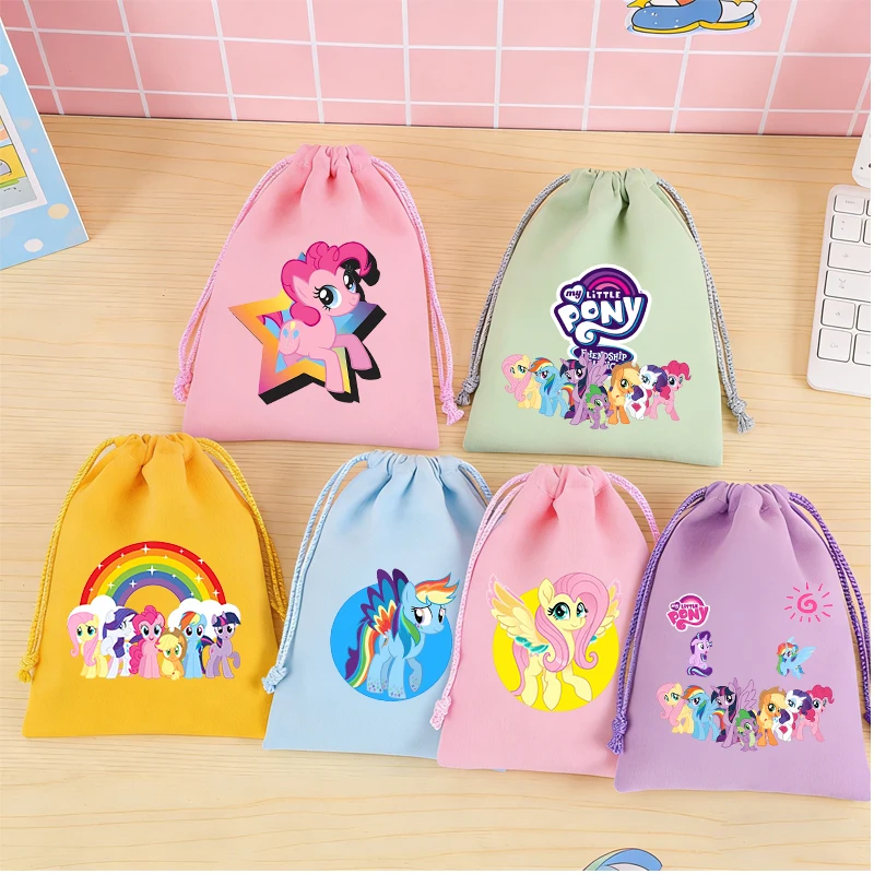 

Подарочная сумка-мешок My Little Pony на шнурке, косметичка, портативная сумка для хранения в стиле мультфильмов и аниме, тканевая сумка-органайзер с карманом на шнурке, сумка для туалетных принадлежностей, подарок