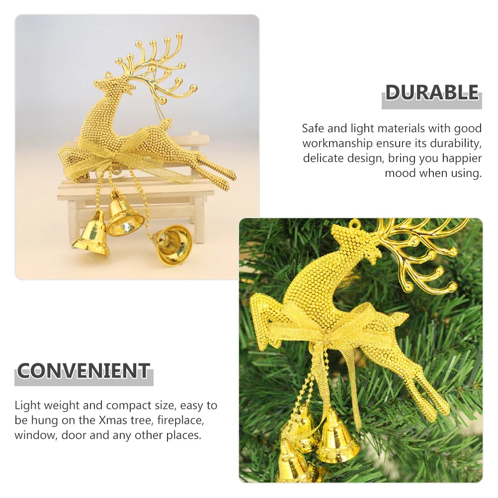 

6pcs Christmas Hanging Ornaments Reindeer Bell Pendants Xmas Tree Decorations Lightweight Party Home Decor Supplies