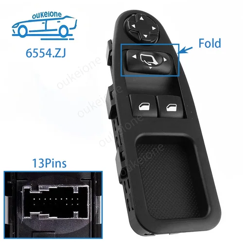 Para Peugeot Expert 2007 2008 2009 2010 2011 2012 2013-2016 interruptor de ventana principal eléctrico botón de Control 6554.ZJ 6554ZJ