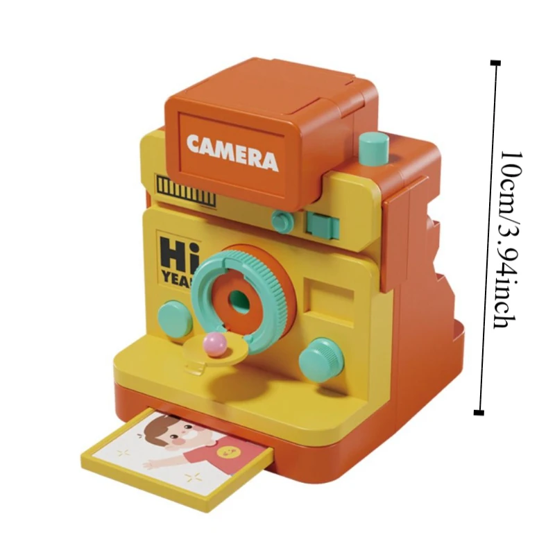 Casa de jogo de plástico câmera quebra-cabeça educação analógica câmera digital multiuso diy modelo de câmera instantânea habilidades motoras finas