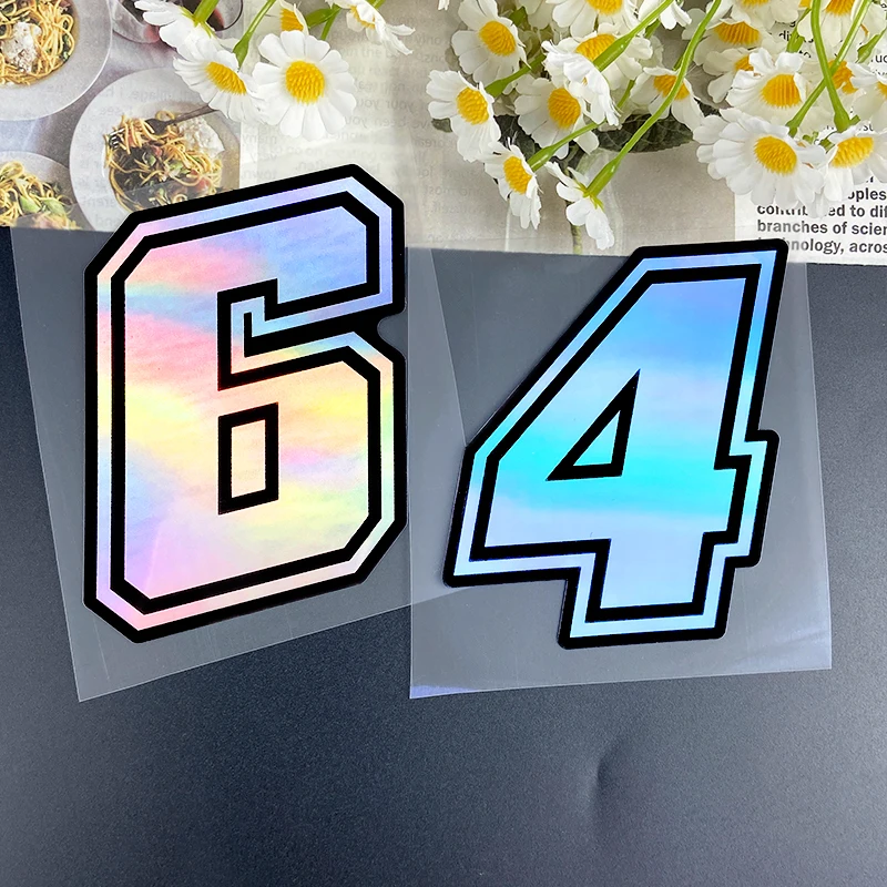 1PC Laser Motorcycle Arabic Numerals Stickers Waterproof for DIY Motorbike Fuel Tank Fairing Scooter Helmet Bike Vinyl Decals