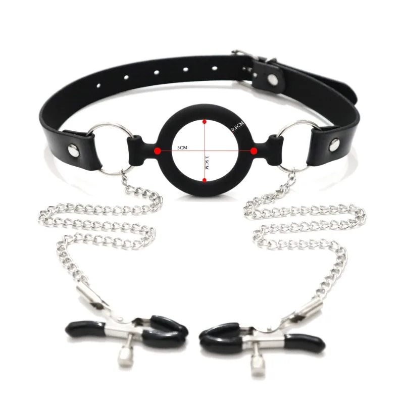 SM Bocca Gag Gola Profonda Puntelli di Formazione Palla di Silicone a Forma di O Gag per Le Donne Bocca Forzata Apri Accessorio Divertimento Del Sesso Per Adulti