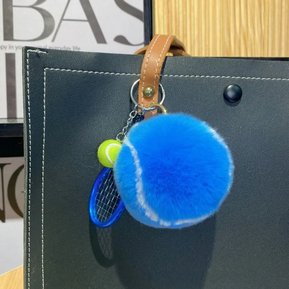 Creativity Cute Tennis Keychain Key Accessories DIY Ball School Bag Pendant Soft Cartoon Backpack Charms For Girl Gift