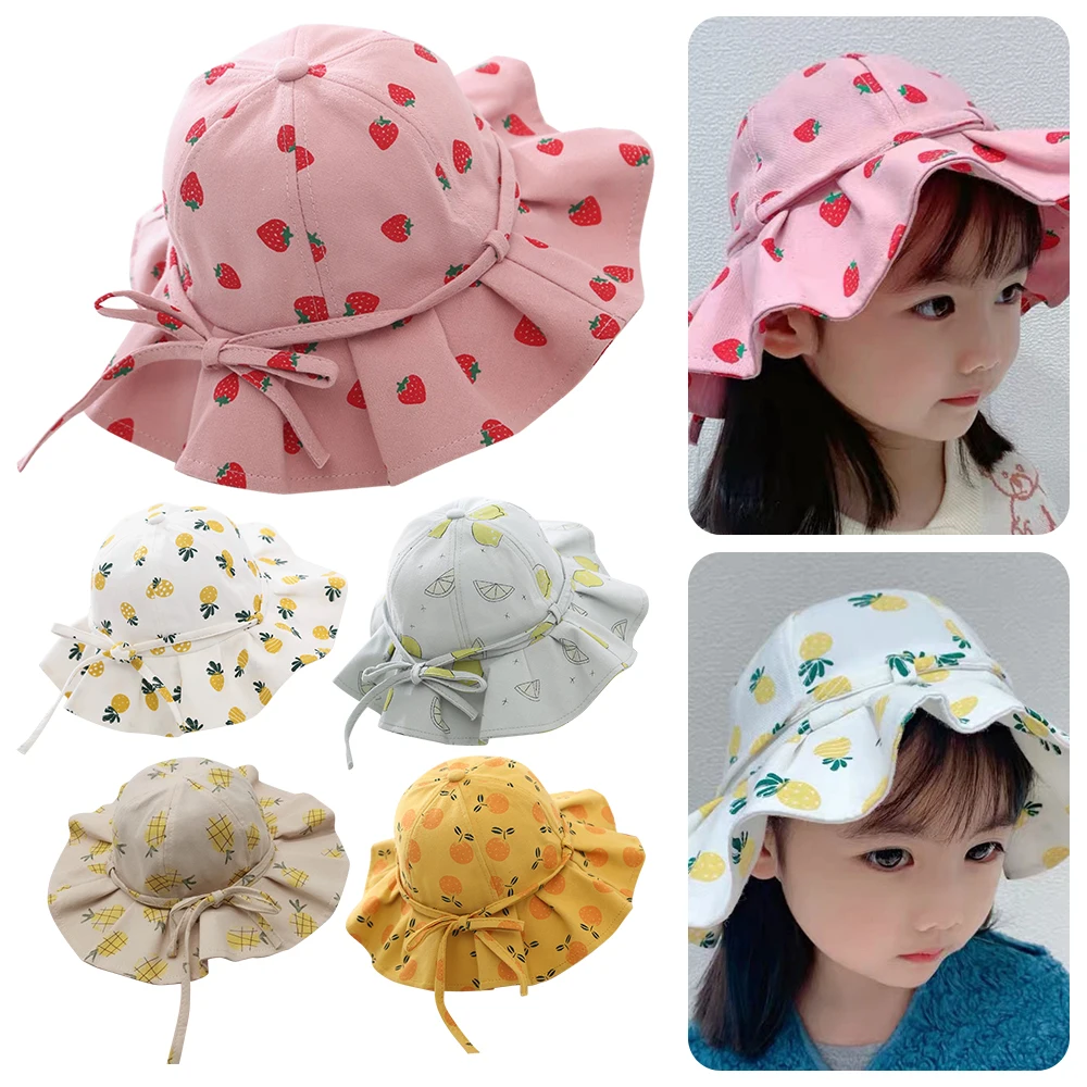 

Flower Fruit Print Baby Sun Hat​​ UV Protection ​​Breathable & Lightweight​​ Baby Hats 1-5 Years Cotton Fabric​​ Bucket Hat