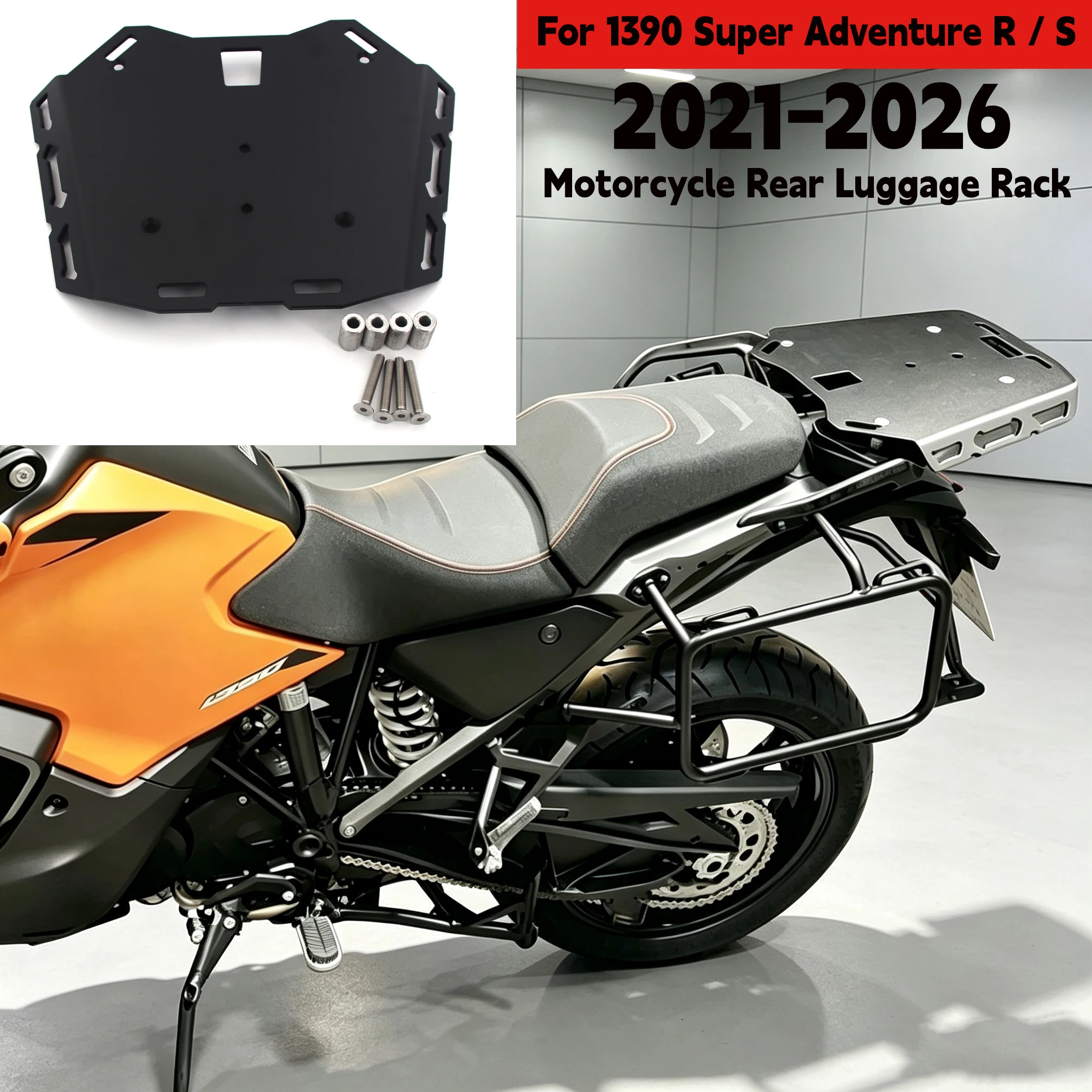 For 1390 Super Adventure R / S 2021-2026 Motorcycle Rear Luggage Bracket Rear Tail Rack Tailstock Cargo Shelf Rear Armrest Tail