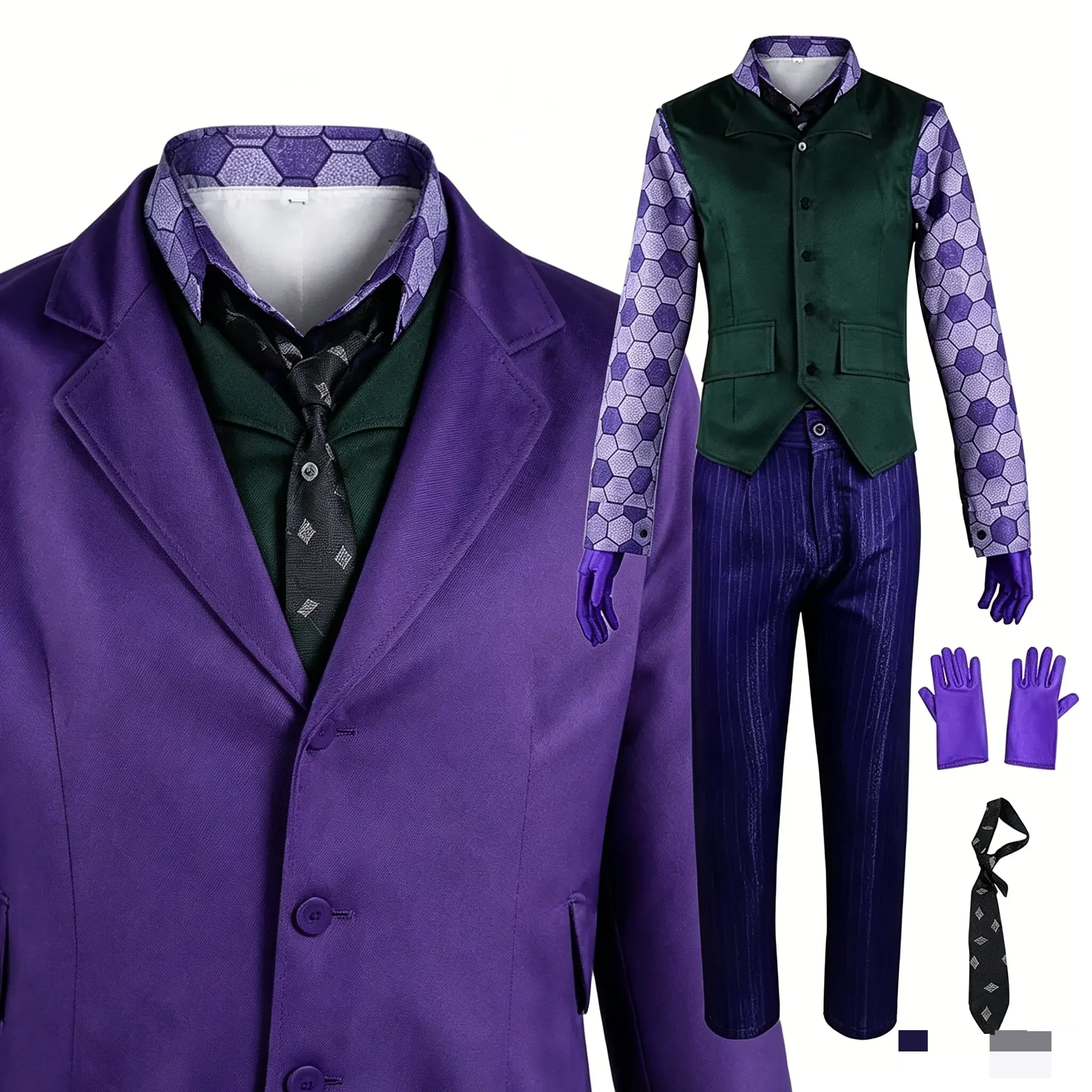 

2026 New Adult Male Formal Purple Overfit Set, Carnival Role Play Complete Clothes