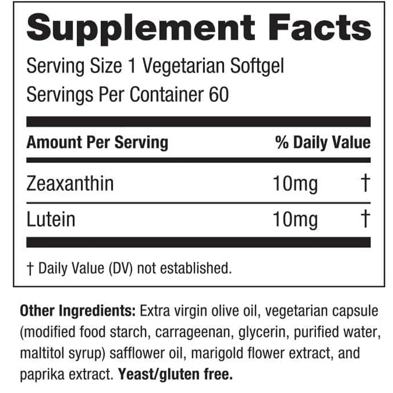 Rice yellow and lutein eye vitamin capsules -60 soft capsules made from natural ingredients - completely protect eye health