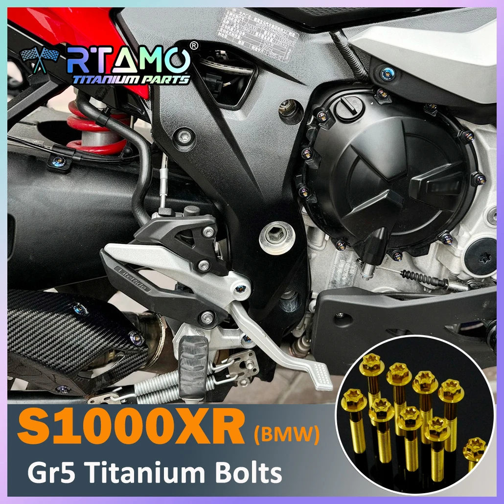 RTAMO Gr5 Ti Bolts Nuts for BMW S1000XR Clutch Cover Engine Oil Bolt Spoiler Pipe Cover Screw Rear Axle Sprocket Titanium Nut
