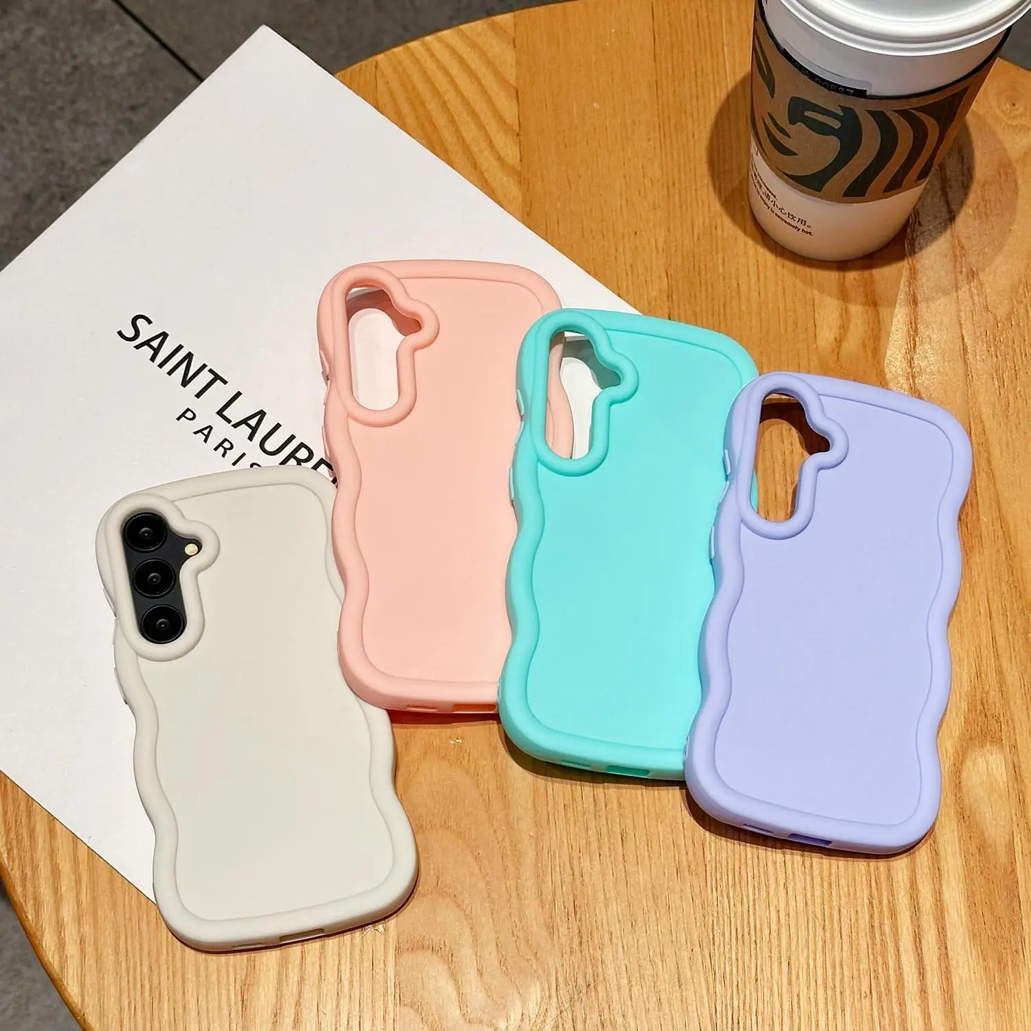 A15 Hülle Macaron-Farbe, gewellter Rahmen, weiche TPU-Schutzhülle für Samsung A05S A14 A16 A17 A25 A54 A35 A55, stoßfeste Handyhülle, Coque – Detail 3