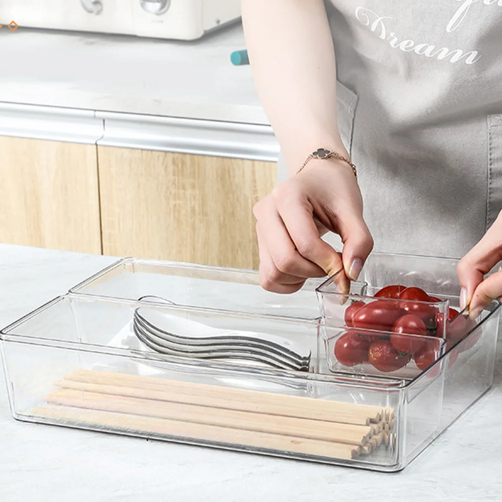 2pcs Storage Boxes Drawer Organizer Acrylic Divider For Makeup Sundries Kitchen Bathroom Office Desk Home Closet Bin