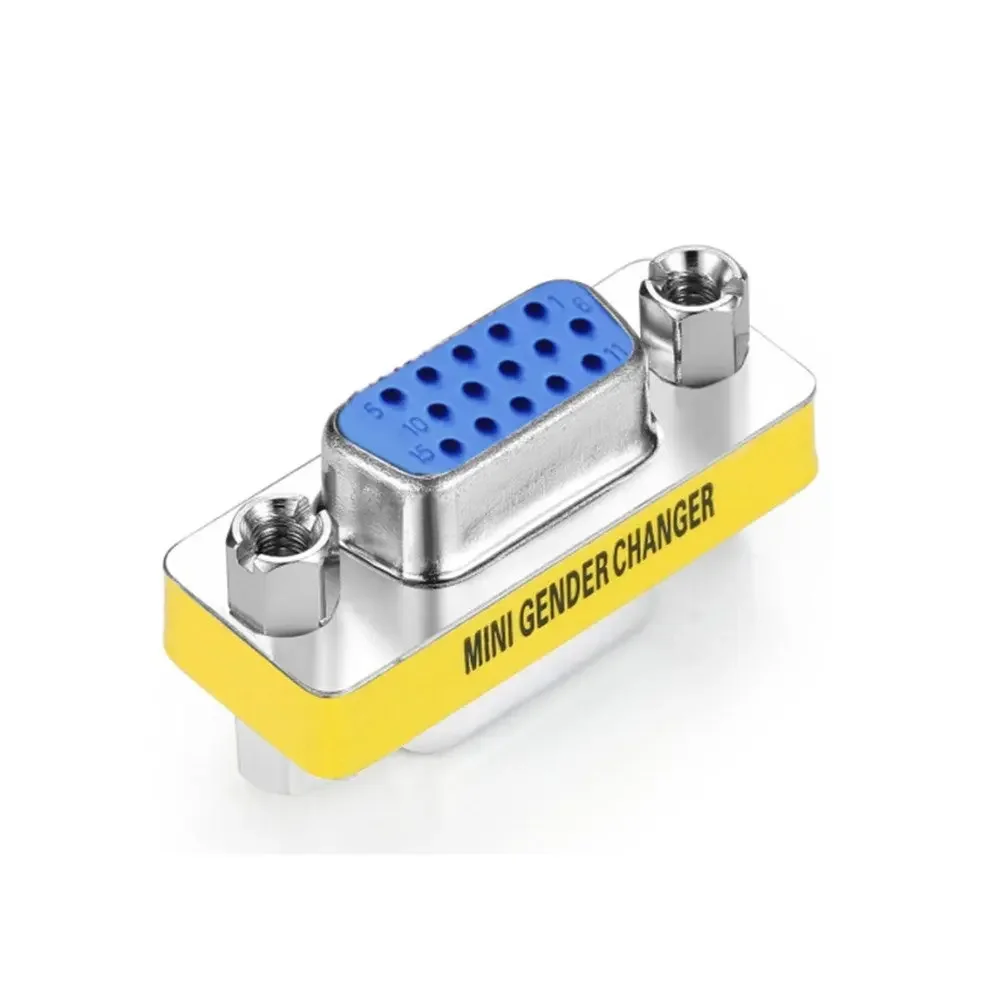 Hot Sale DB15 HD15 VGA SVGA KVM Female To Female Gender Changer Adapter Coupler Connector Converter For Monitor PC Laptop