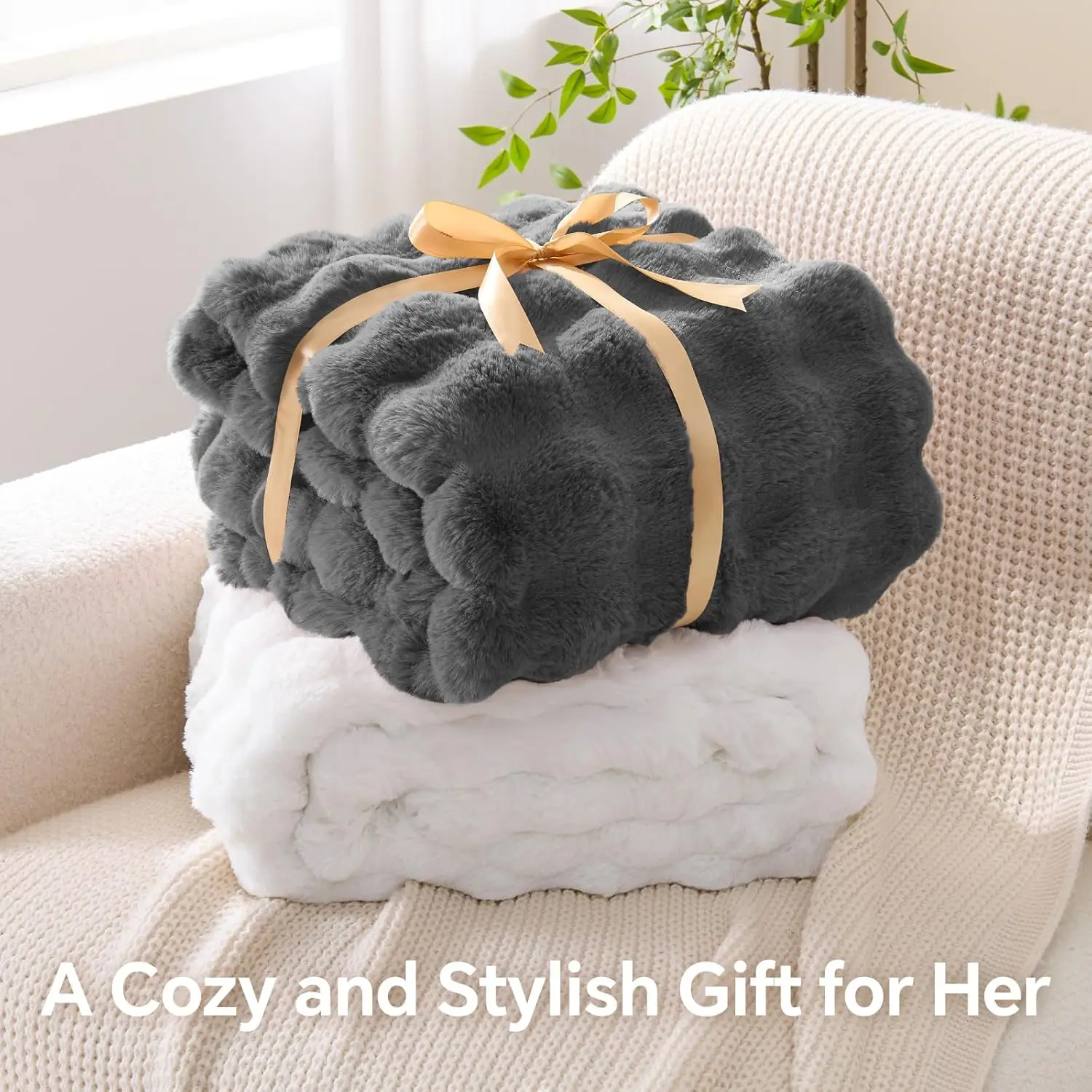 

Уютное одеяло из искусственного кролика из флиса для спальни, гостиной, гостиной, студенческого общежития, подарков на все сезоны, утяжеленное 800 г/мМ