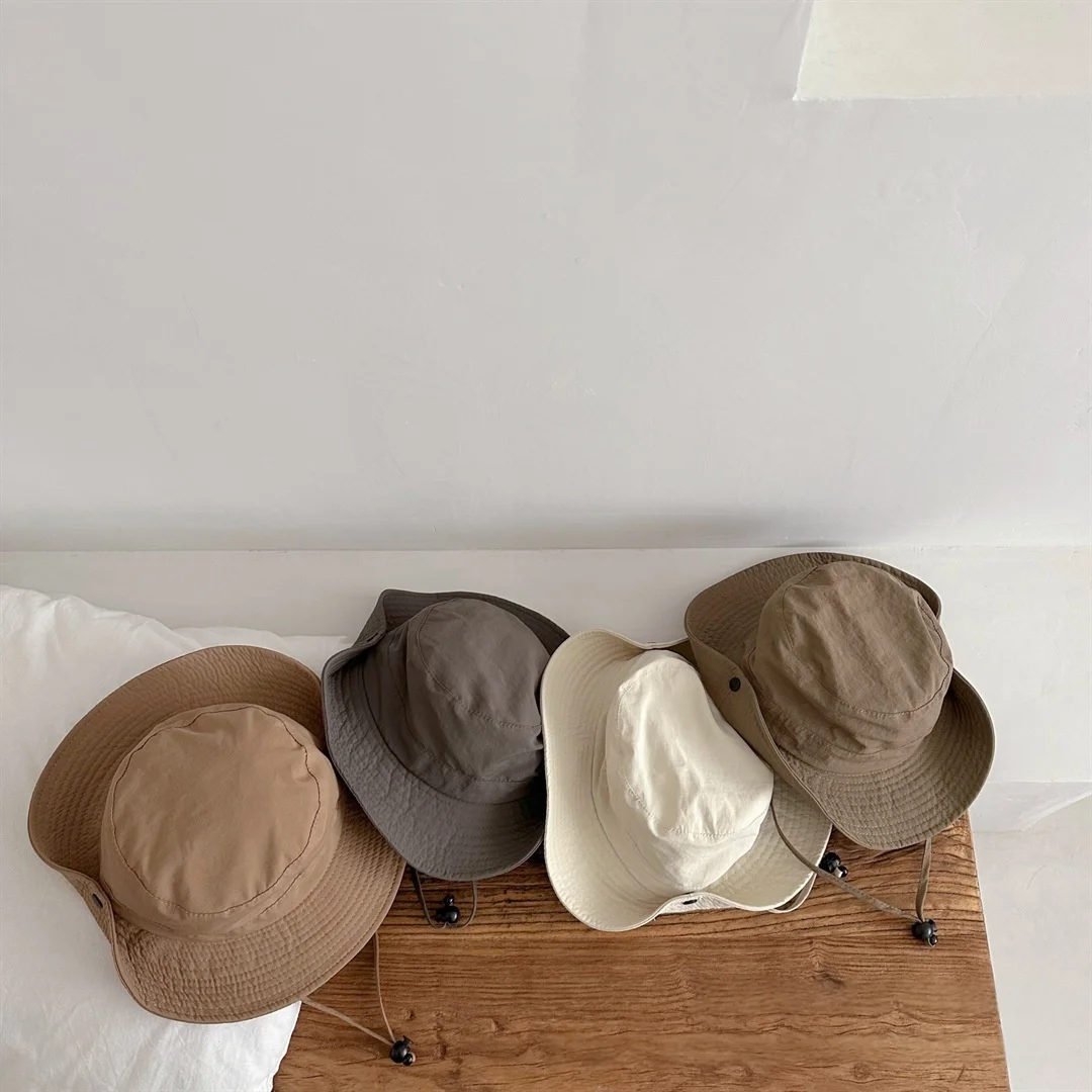 أطفال بلون المشي لمسافات طويلة صياد قبعة الأشعة فوق البنفسجية حماية الطفل دلو قبعة الشمس في الهواء الطلق التخييم الرقبة رفرف قبعة للأطفال بنين بنات