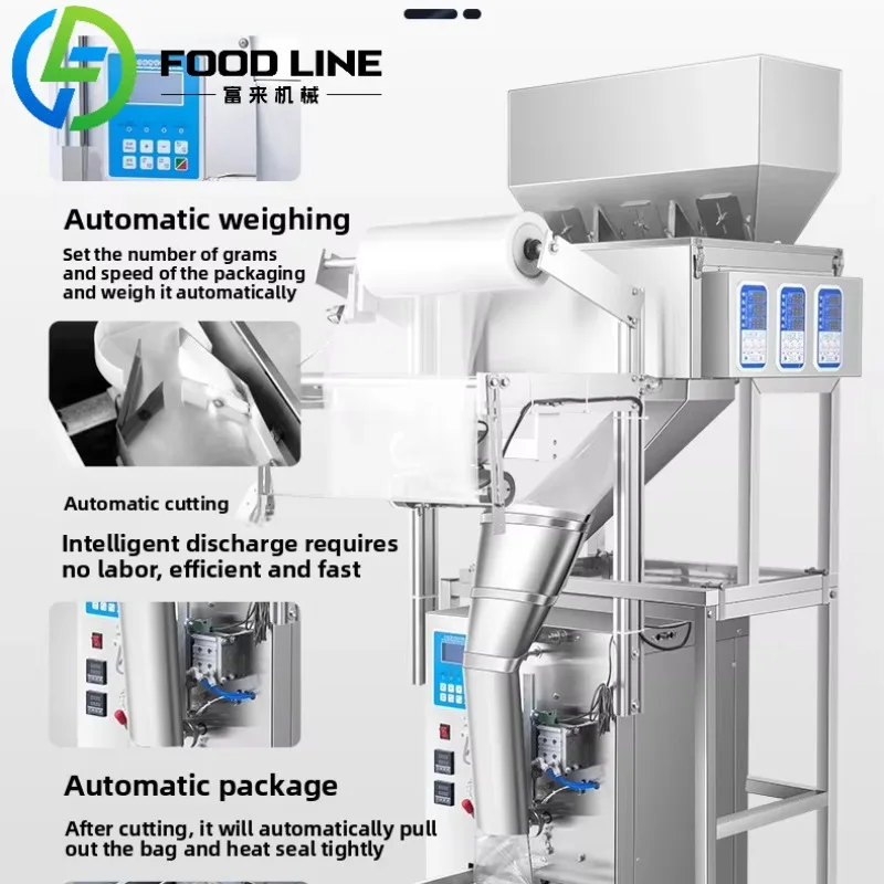 Small Automatic Multifunction Biscuit Packaging Machine Sealing Snack Vertical Nitrogen Potato Chips Packing Machine