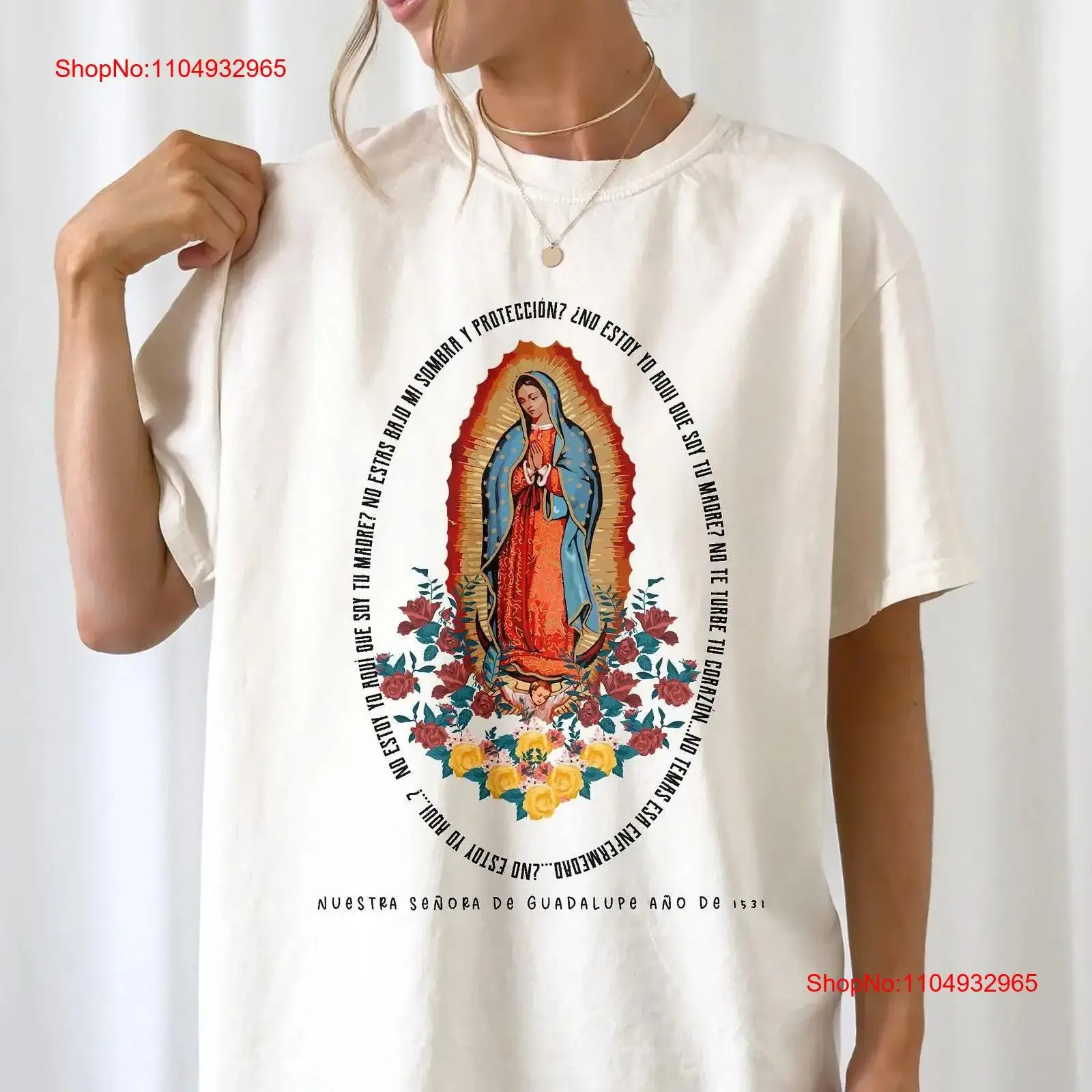 

Virgin of Guadalupe Vintage T Shirt Mary Catholic Religious Bible Verse Mother vintage Washed Casual graphic Soft Versatile