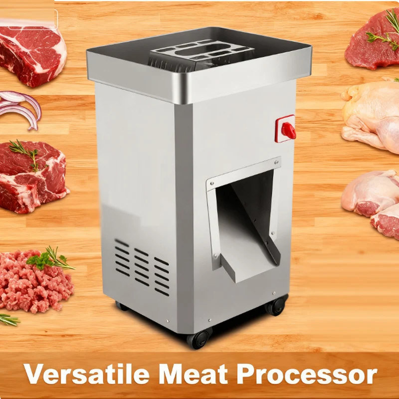 ماكينة تقطيع اللحوم الكهربائية التجارية من الفولاذ المقاوم للصدأ ماكينة تقطيع اللحوم العمودية ماكينة تقطيع اللحوم قطاعة الخضراوات 220 فولت