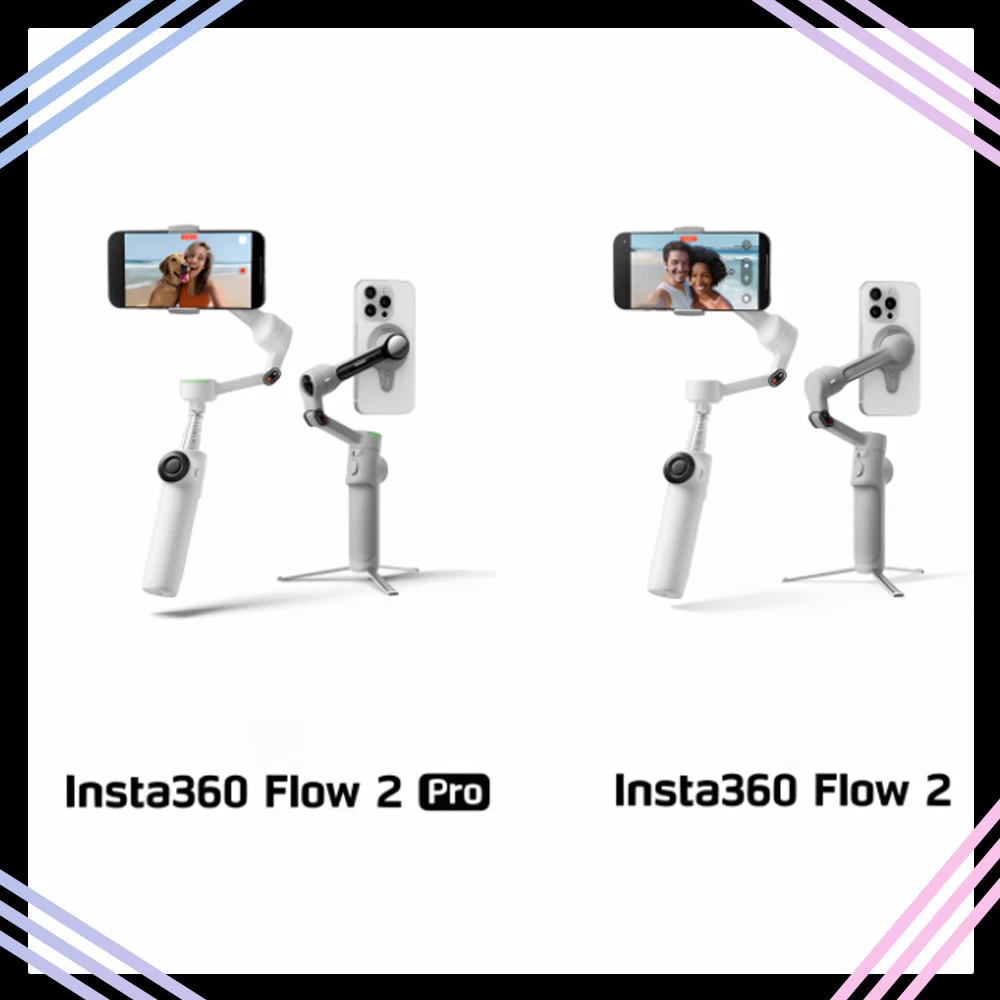 Insta360 Flow 2/Flow 2 Pro 360 Infinite Pan Активный зум Отслеживание Карманный AI Filmmaker Смартфон Дистанционное управление Режим свободного наклона Insta360 Flow 2/Flow 2 Pro 360 Infinite Pan Активный зум Отслеживание Карманный AI Filmmaker Смартфон Дистанционное управление Режим свободного наклона
