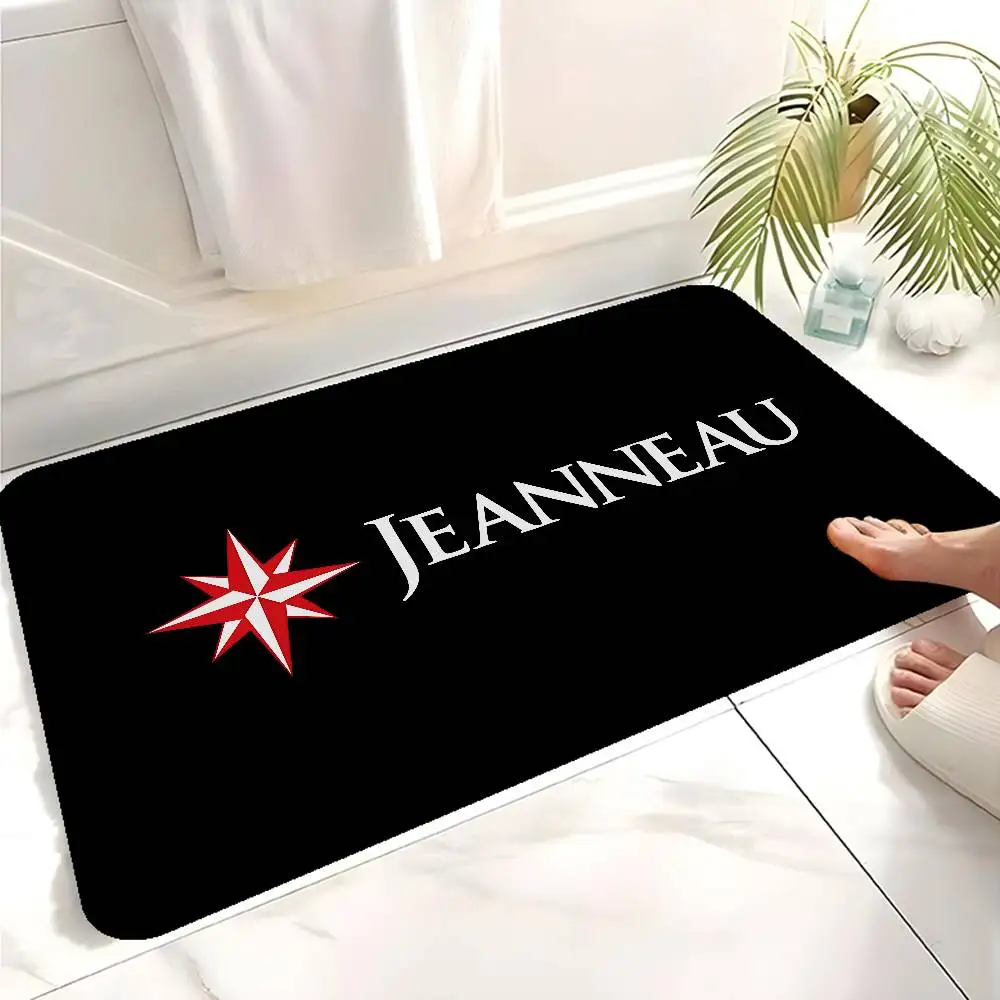 J-JEANNEAU logo Room Mats Retro Multiple Choice Living Room Kitchen Rug Non-Slip Welcome Rug