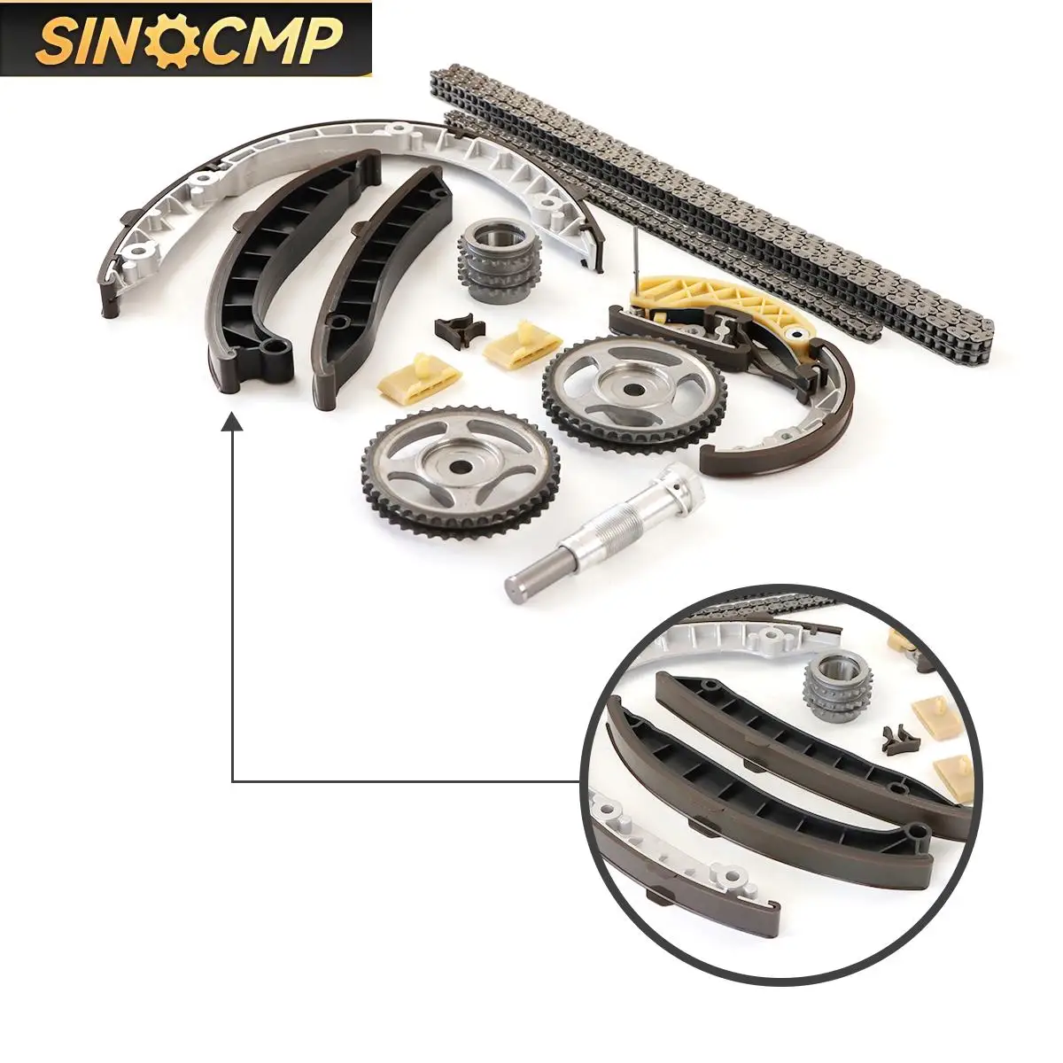 

94810516910 94610725275 94810518111 Timing Chain Tensioner Guides Kit For Porsche Panamera Macan S 3.0T 3.6T Timing Parts 1Set