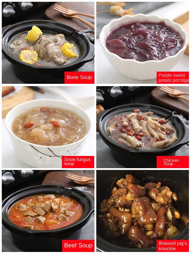 Household Automatic Slow Cooker Soup Health Cooker Casserole Bird's Nest Water Insulation Electric Stew Pot Fantastic Congee