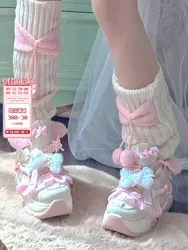 Pinkyo Original Lace Bow Sponge Cake Thick Sole Height Increasing Casual Dad Shoes 2024 Versatile Lolita Sweet Sports Shoes