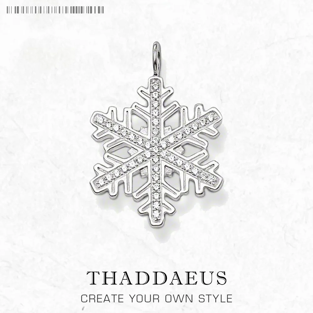 

Pendant Snow Snowflake Brand New Fine Jewelry Winter Accessorie 925 Sterling Silver Romantic Gift For Woman