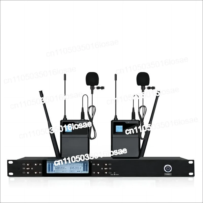 Professional UHF Handheld Cordless Dual Multi Channel Vocal Mic BT Wireless Microphone for Karaoke Streaming