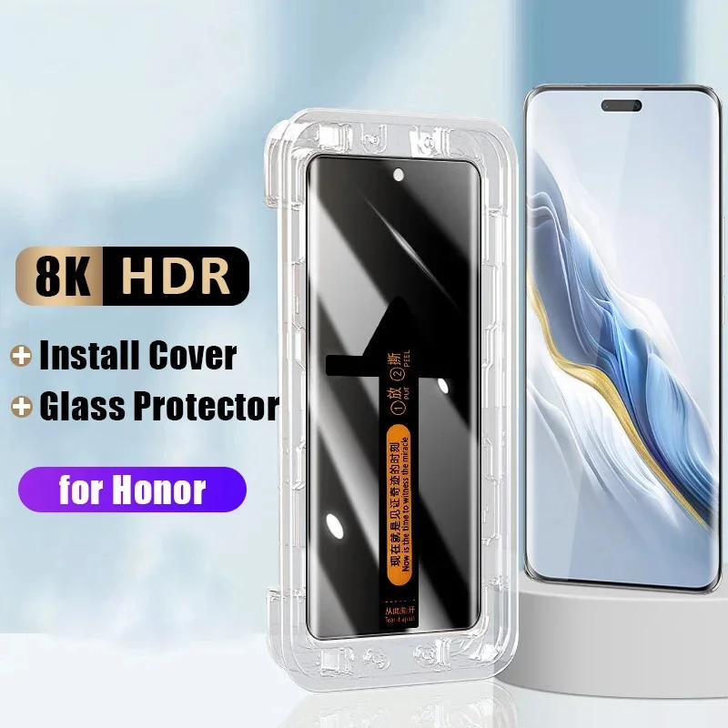 3D Curved Anti Spy Privacy Glass For Honor Magic 7 6 5 Lite 4 3 Pro X9a X40 X50 Screen Protector Easy to paste