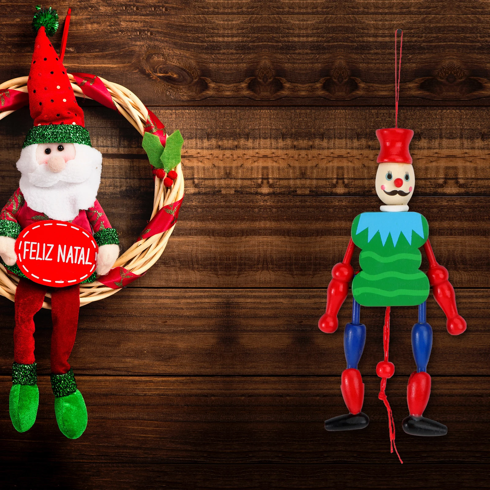 Marioneta de rey de madera, estatua artesanal pintada ecológica, decoración de puerta, adecuada para ocasiones navideñas y de fiesta, 2 uds.