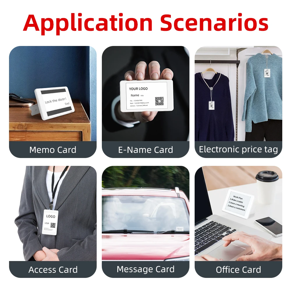 3.52" Passive Smart Electronic Badge Work Badge Electronic Paper Ink Screen Paperless Office Employee Smart ID Badge