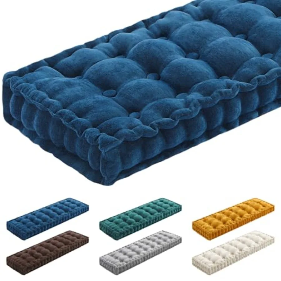 

Bench Cushions for Indoor Furniture Window Chenille Velvet Button Tufted Thicken Seat Pad Mat with Memory Foam Sofa Chair Daybe
