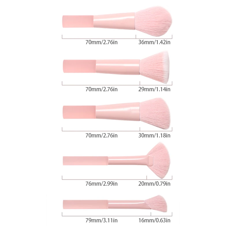 10Pcs Pink Mini Makeup Brushes Set Cosmetic Foundation Blush Powder Brush Concealer Eyeshadow Kabuki Blending Makeup Brush Tools