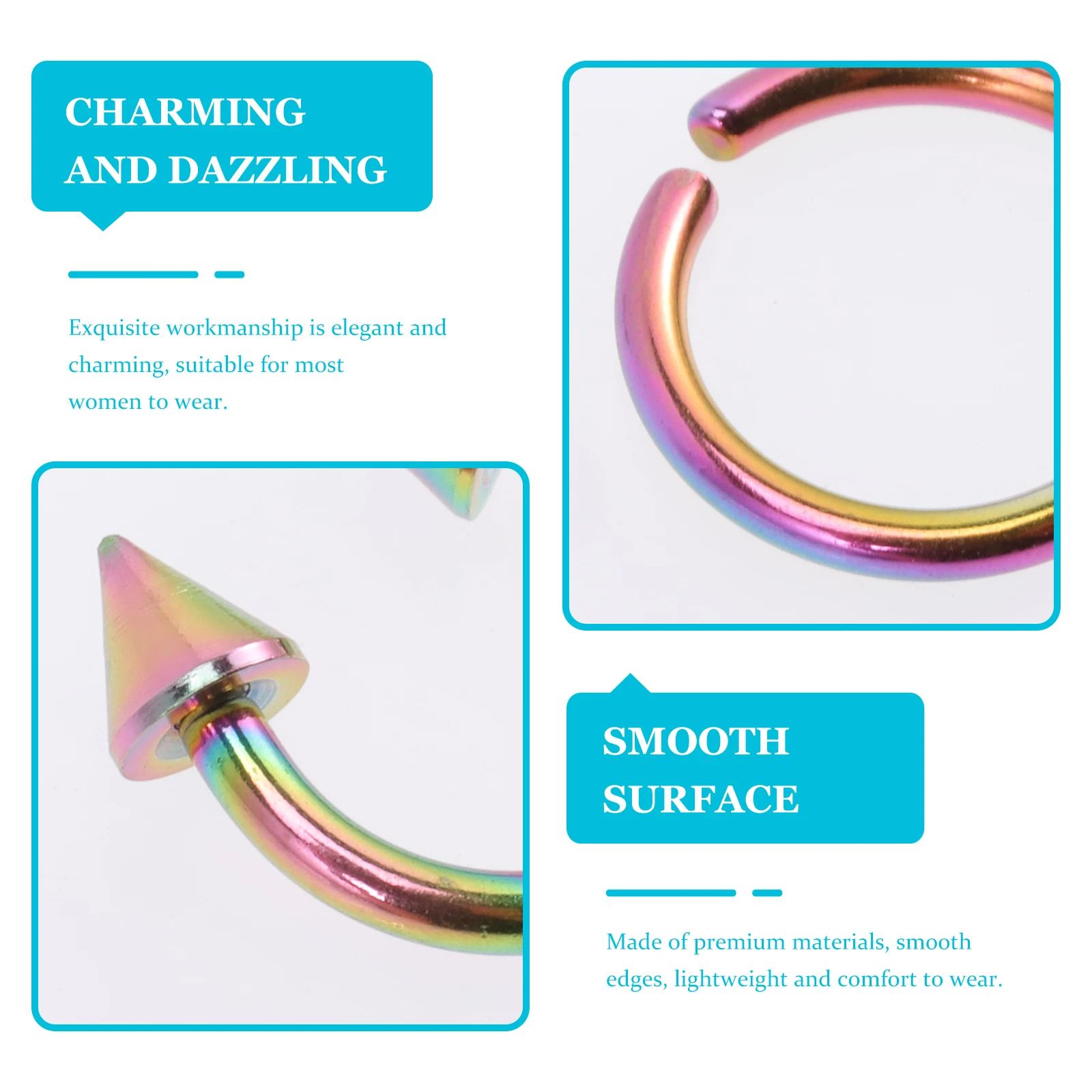 

9pcs Nose Rings Set Stainless Steel Hoops Piercing Jewelry For Women Cartilage Earrings Lip Cuff Hypoallergenic Body Jewelry