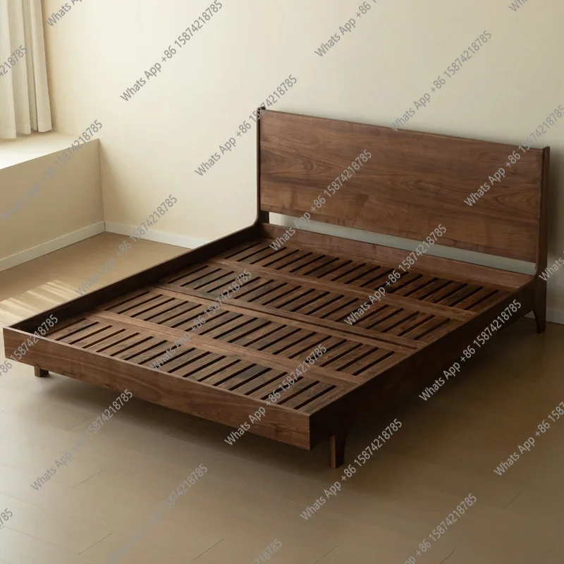 

MX North American Черный орех 1,8 метра Кровать из массива дерева Современная простая маленькая квартира Свадебная кровать из вишневого дерева 2 метра Большая Be