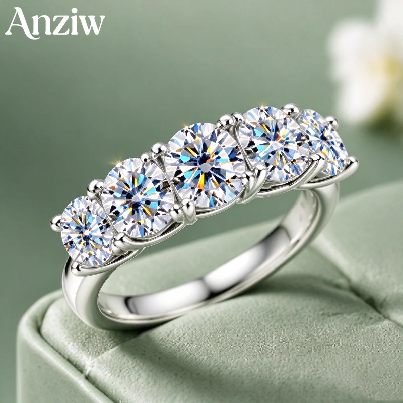 anziw-65mm-6mm-5mm-sparking-moissanite-diamond-ring-d-color-5-stone-wedding-engagement-band-for-women-925-silver-jewelry-gifts